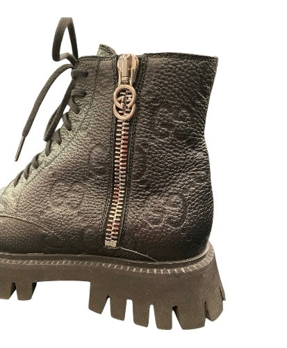GUCCI GG Leather Ankle Boots Size 38