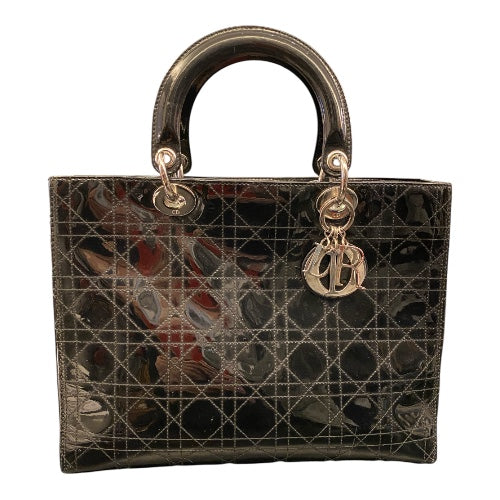 CHRISTIAN DIOR Lady Dior Patent Leather Handbag