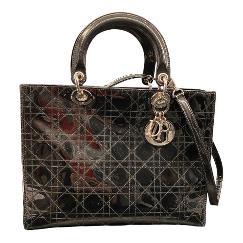 CHRISTIAN DIOR Lady Dior Patent Leather Handbag