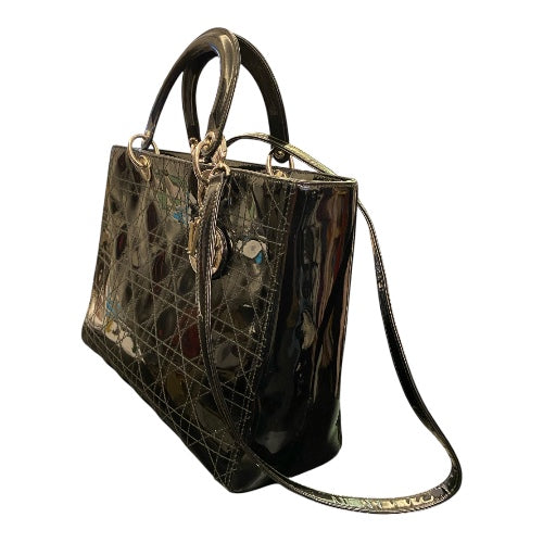 CHRISTIAN DIOR Lady Dior Patent Leather Handbag