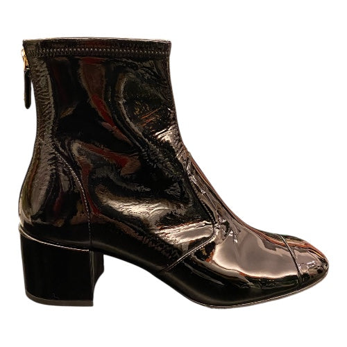 CHANEL Patent Leather Ankle Boots Size 39,5 C