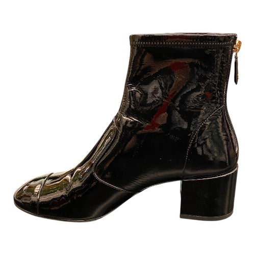 CHANEL Patent Leather Ankle Boots Size 39,5 C