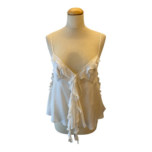 CHLOÉ Silk Top Dusty White Size 36