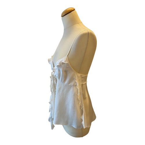 CHLOÉ Silk Top Dusty White Size 36