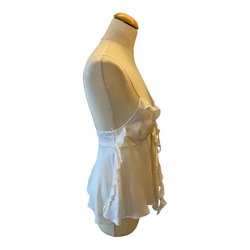 CHLOÉ Silk Top Dusty White Size 36