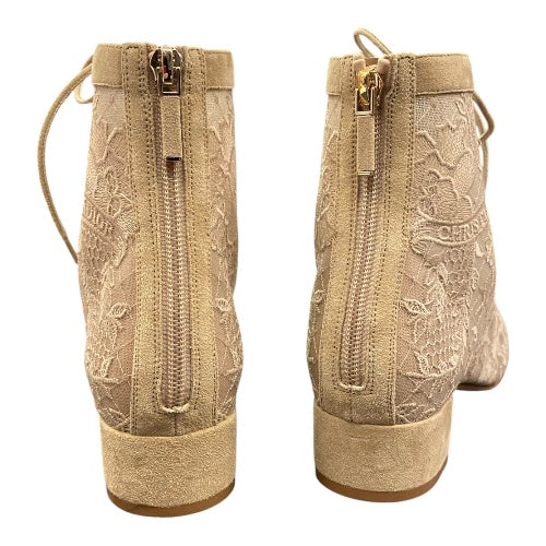 DIOR Naughtily-D Ankle Boots Beige Size 40