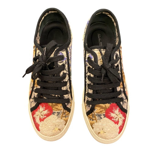 SALVATORE FERRAGAMO Multicolor Embroidered Sneakers Size 8,5/39