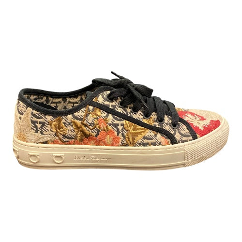 SALVATORE FERRAGAMO Multicolor Embroidered Sneakers Size 8,5/39