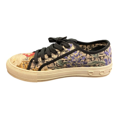 SALVATORE FERRAGAMO Multicolor Embroidered Sneakers Size 8,5/39