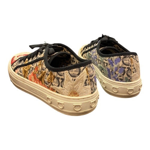 SALVATORE FERRAGAMO Multicolor Embroidered Sneakers Size 8,5/39