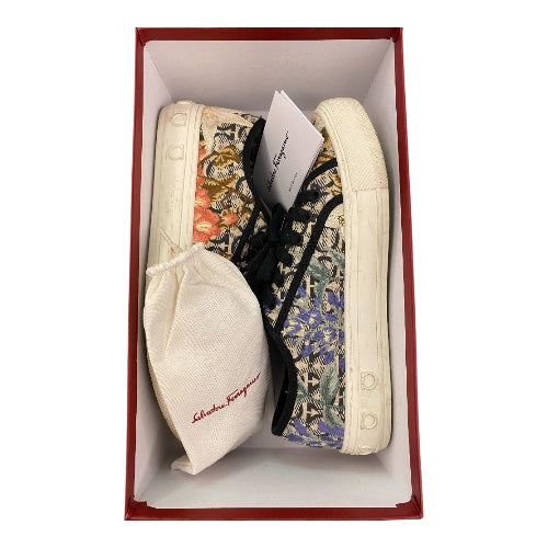 SALVATORE FERRAGAMO Multicolor Embroidered Sneakers Size 8,5/39