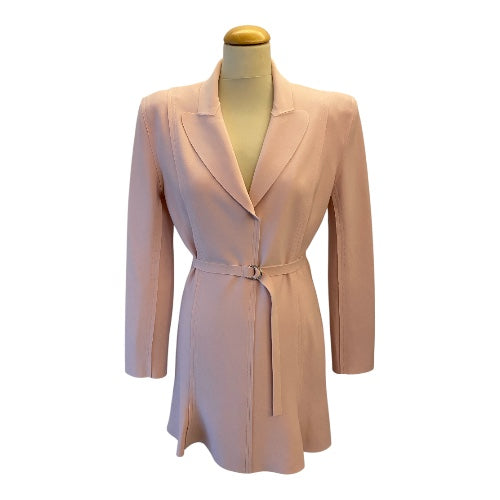 NORMA KAMALI Belted Jersey Mini Dress Light Pink Size S