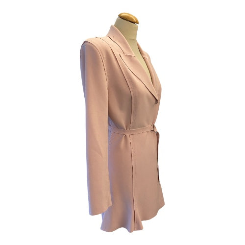 NORMA KAMALI Belted Jersey Mini Dress Light Pink Size S