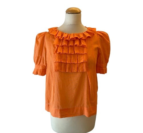SEE BY CHLOÉ Cotton Ruffle Blouse Size IT 42