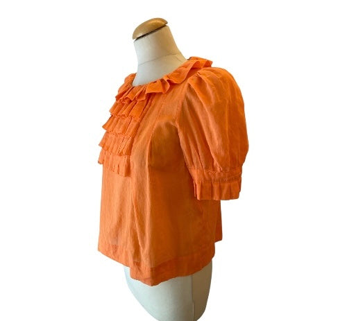 SEE BY CHLOÉ Cotton Ruffle Blouse Size IT 42