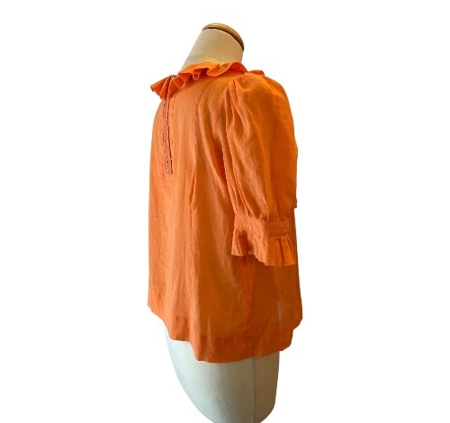 SEE BY CHLOÉ Cotton Ruffle Blouse Size IT 42