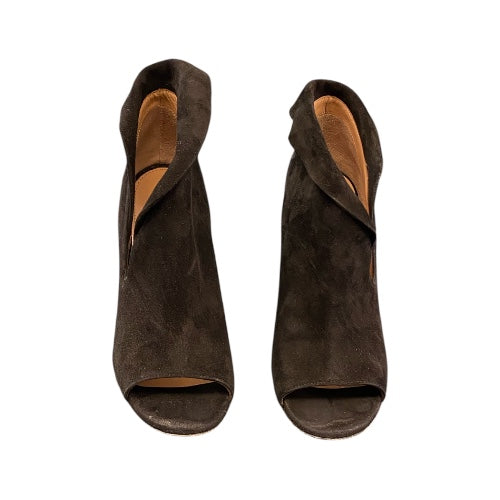 AQUAZZURA Black Suede Viola Ankle Boots Size 39,5