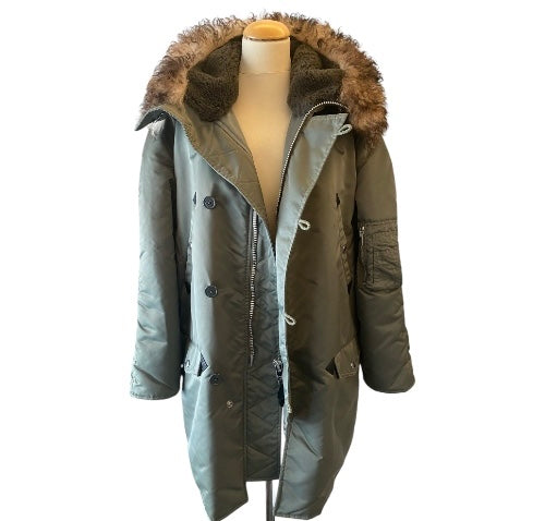 CELINE Fur-Trim Parka Size M