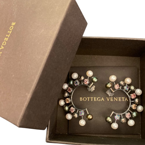 BOTTEGA VENETA Silver, Crystal and Pearl Earrings