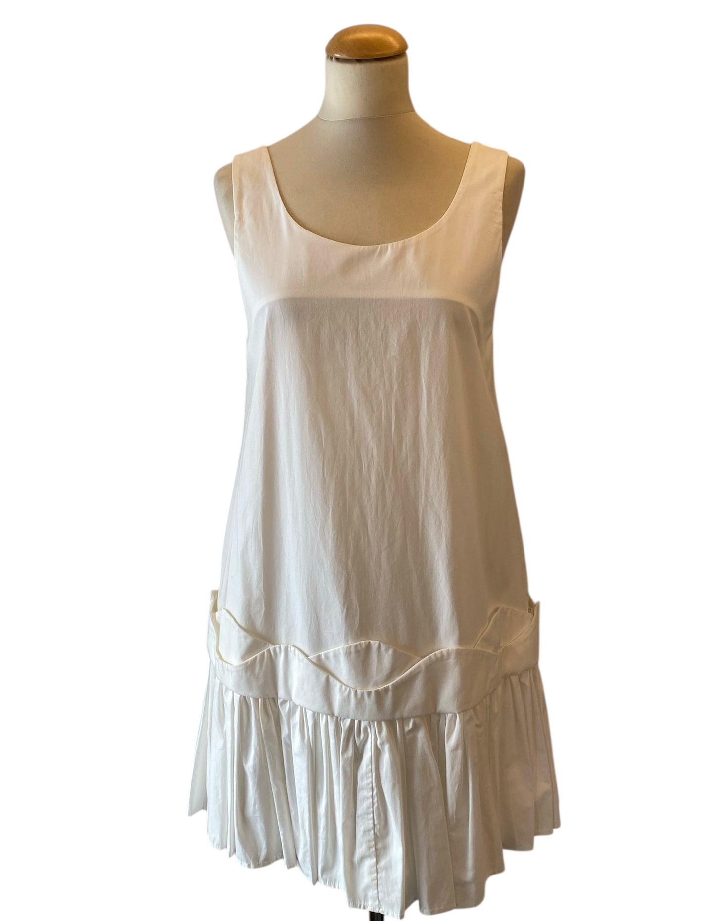 PAPER LONDON Wave Dress in White Cotton Size 8
