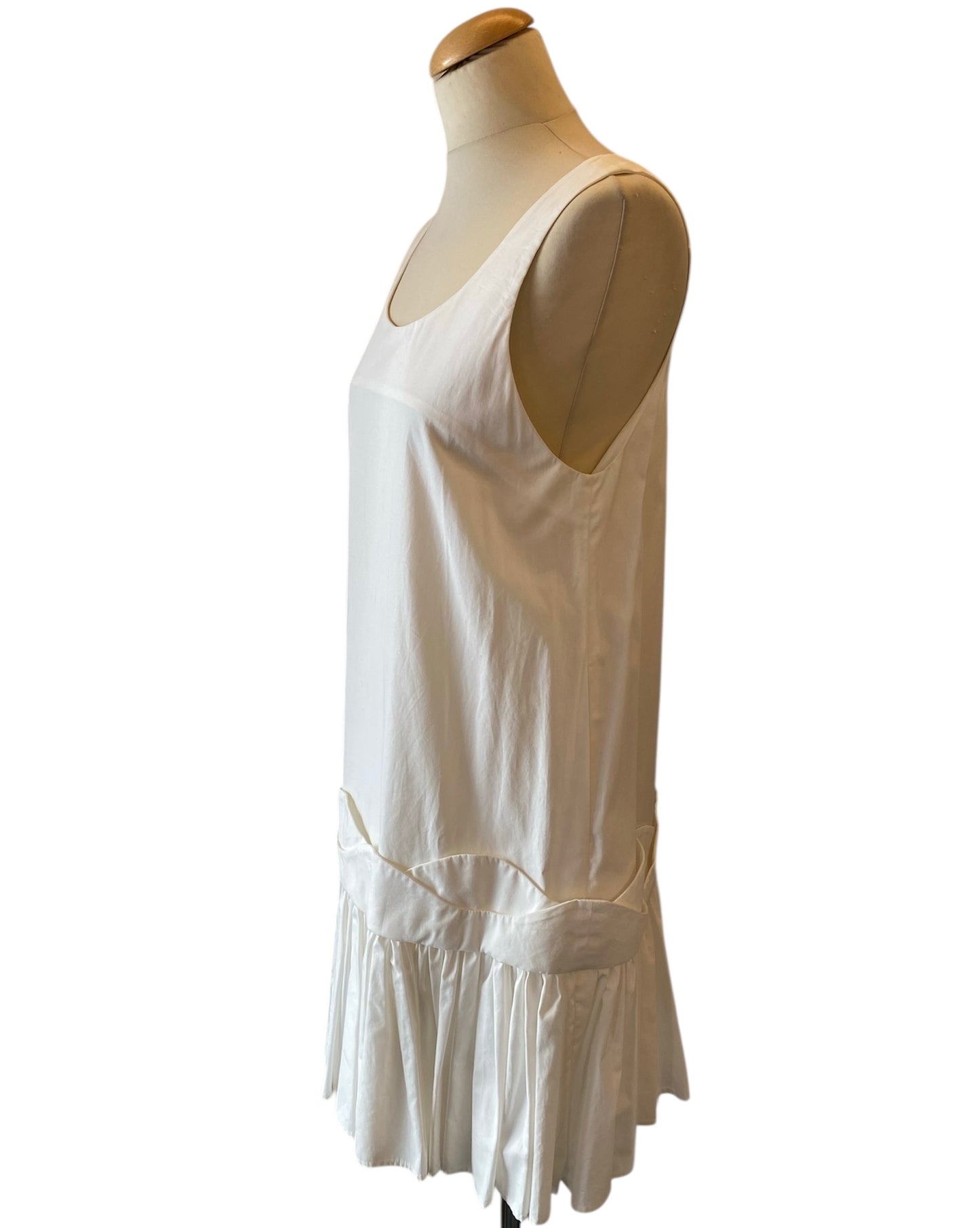 PAPER LONDON Wave Dress in White Cotton Size 8