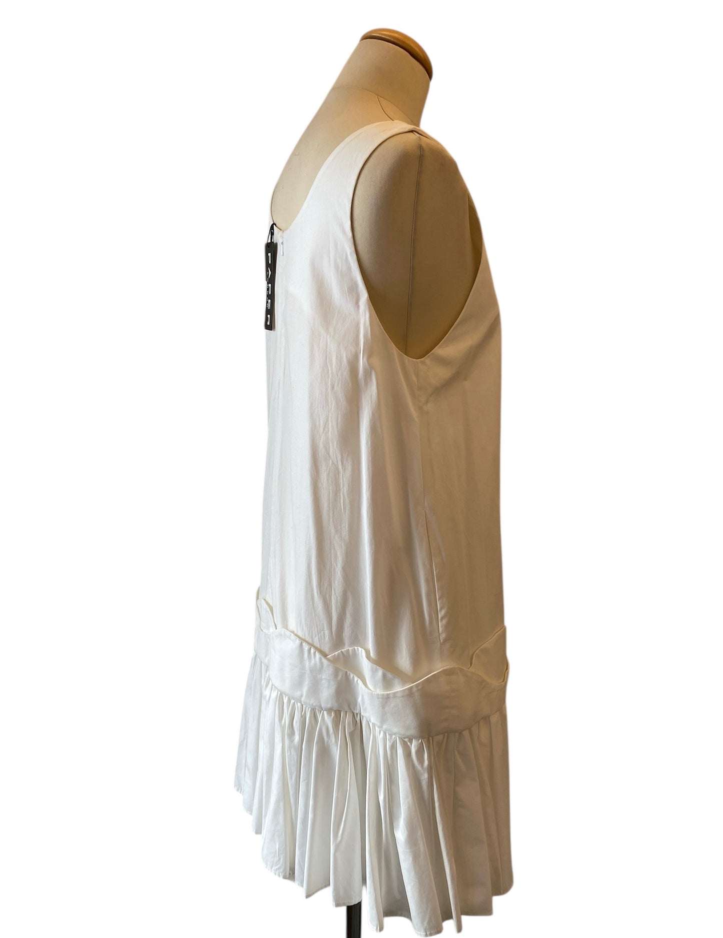 PAPER LONDON Wave Dress in White Cotton Size 8