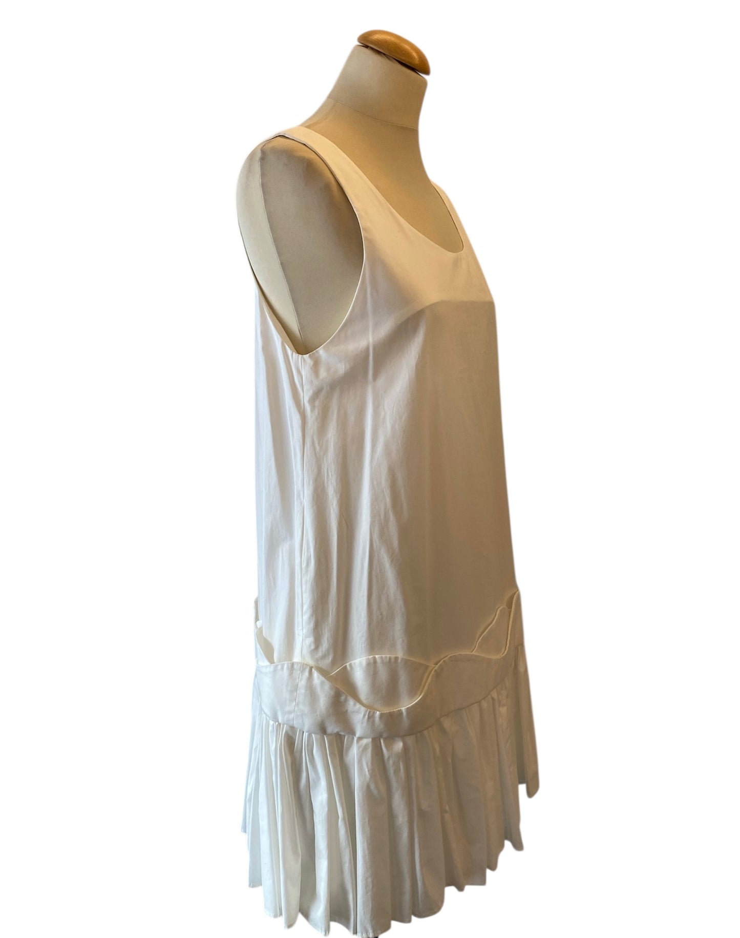 PAPER LONDON Wave Dress in White Cotton Size 8