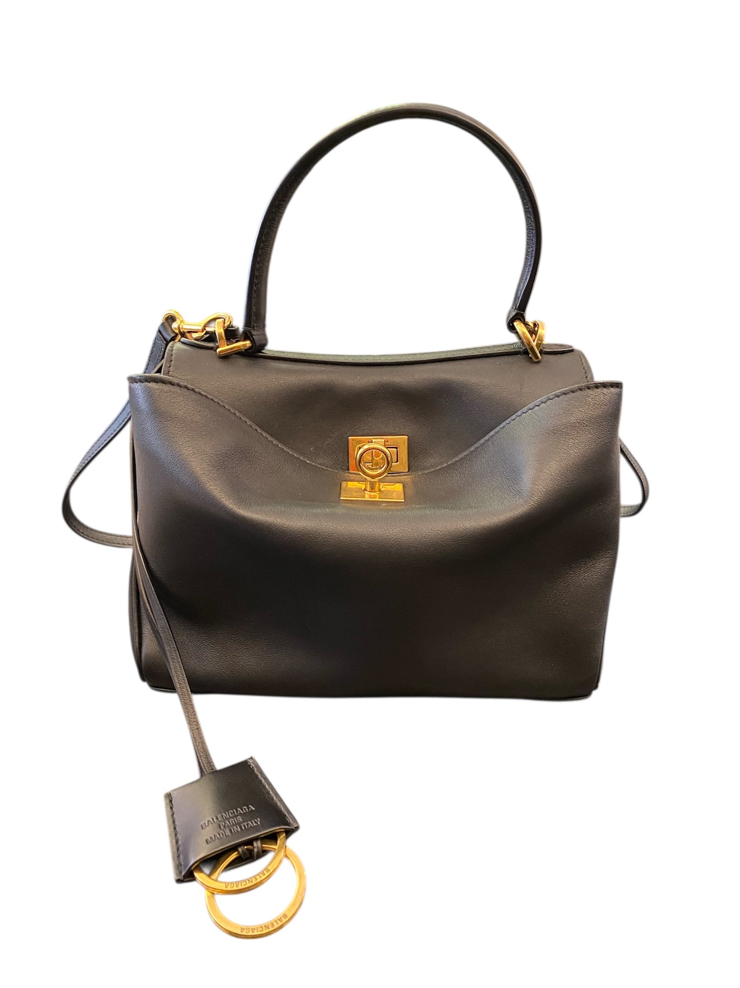 BALENCIAGA Rodeo Mini Leather Top-Handle Bag