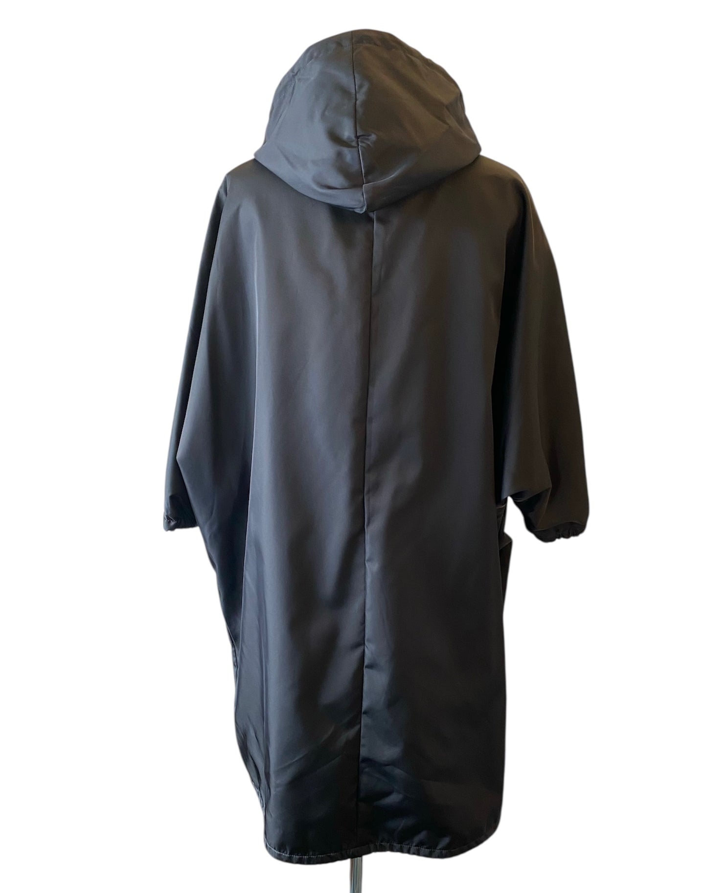 PRADA Re-Nylon Hooded Parka Coat Black Size 38