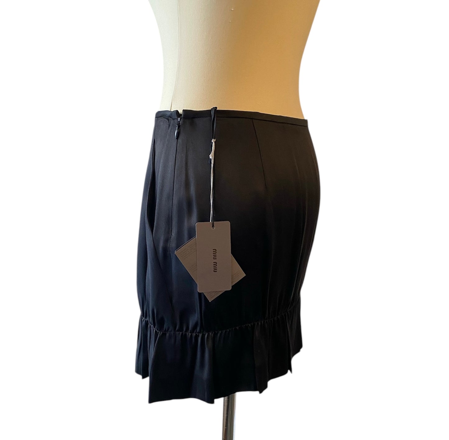 MIU MIU Silk Blend Pleated Mini Skirt Size 38