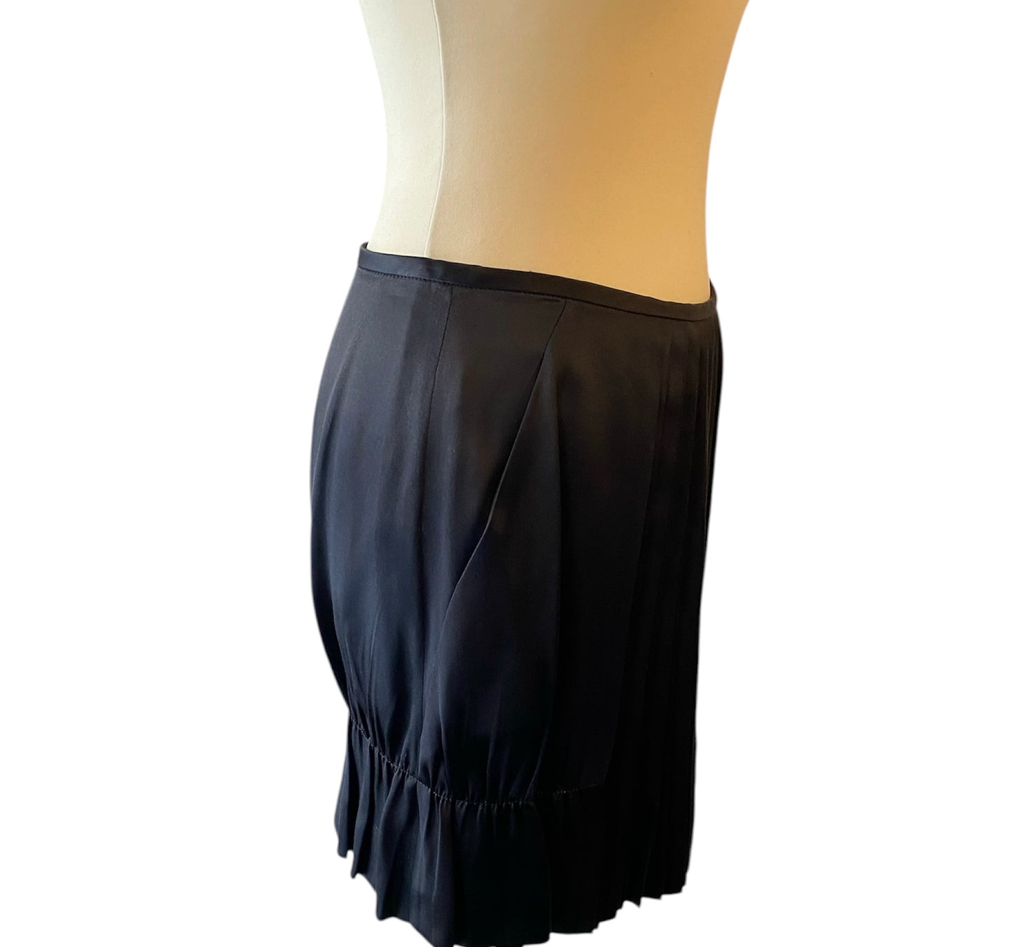 MIU MIU Silk Blend Pleated Mini Skirt Size 38