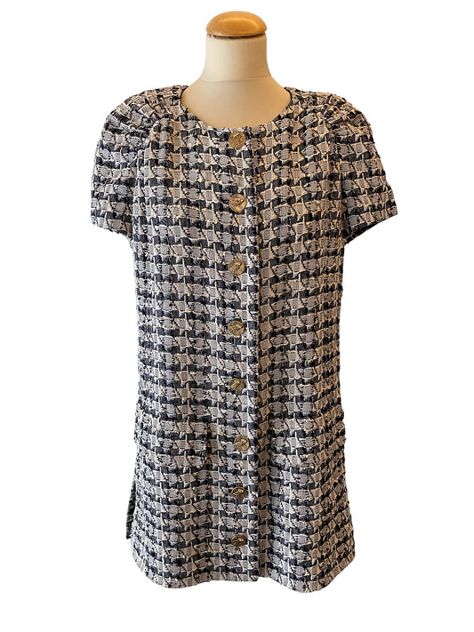 CHANEL Tweed Button-Up Dress Size Fr 42