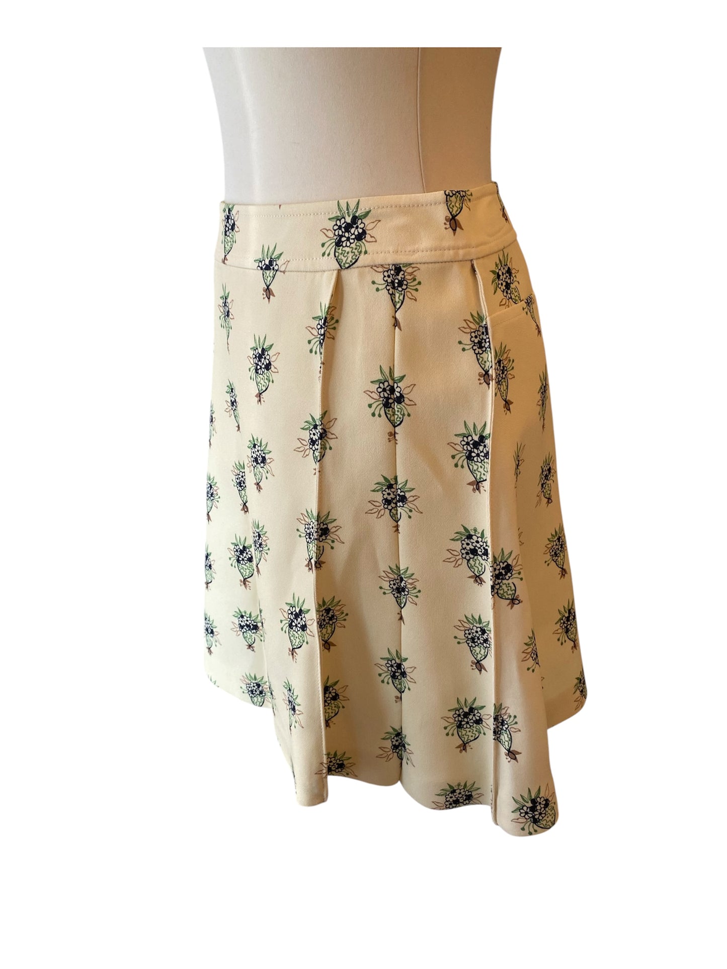CHLOE Floral Print Mini Skirt Soft Powder Size 36