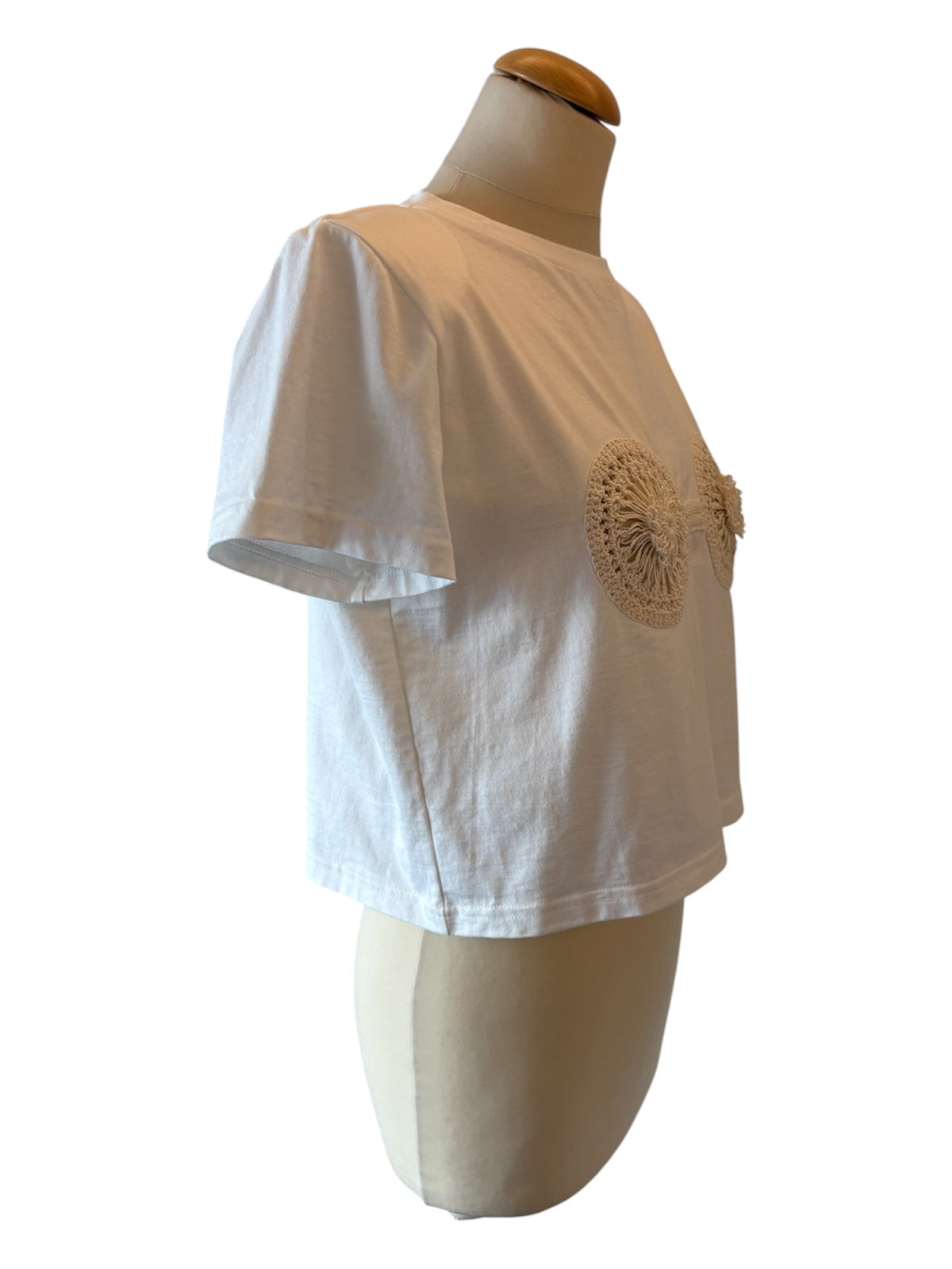 MAGDA BUTRYM Crochet Cotton T-Shirt Size 36