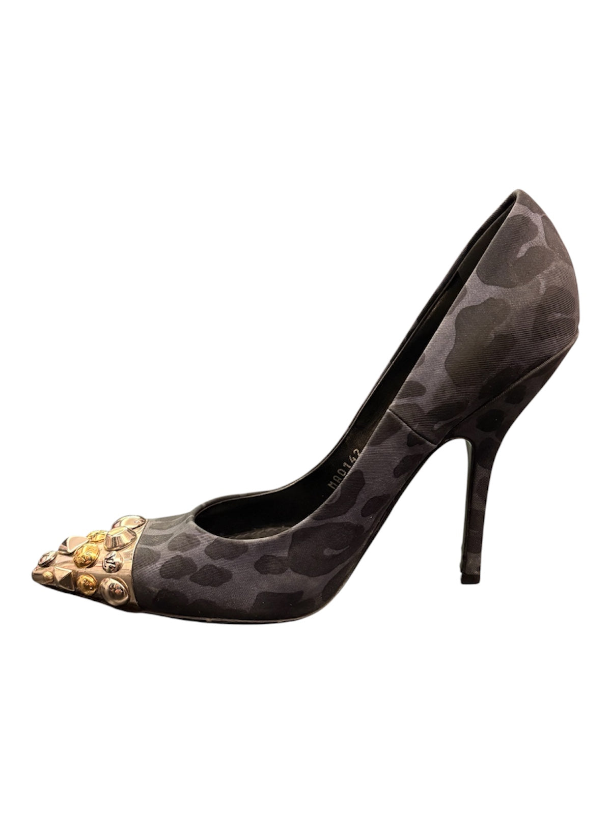 LOUIS VUITTON Leopard Print Studded Pointed Toe Pumps Size 39