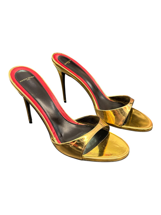 MAISON ERNEST Gold Patent Goatskin Sandals Size 39