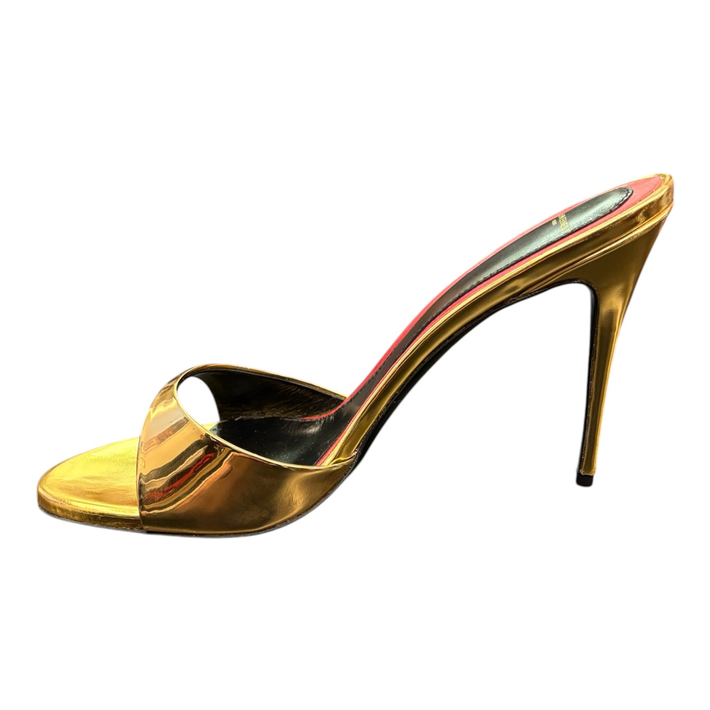 MAISON ERNEST Gold Patent Goatskin Sandals Size 39