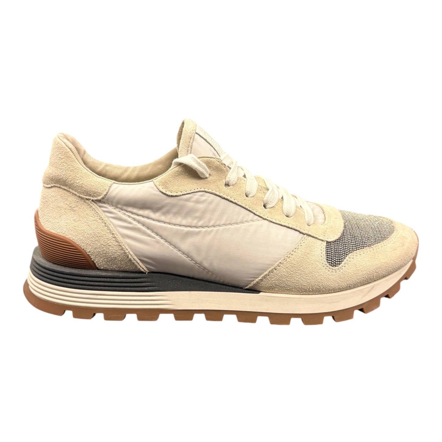 BRUNELLO CUCINELLI Suede & Fabric Sneakers Size 39