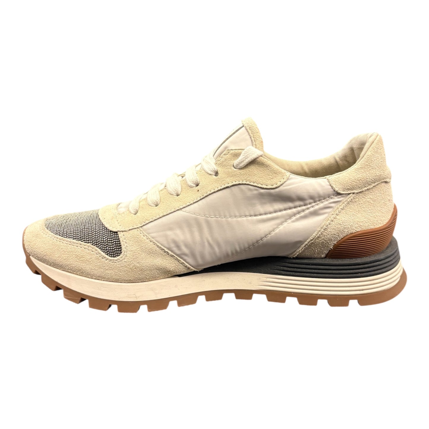 BRUNELLO CUCINELLI Suede & Fabric Sneakers Size 39