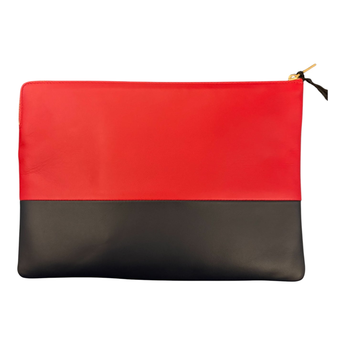 CELINE Bicolor Leather Solo Clutch Pouch - Carmin / Navy
