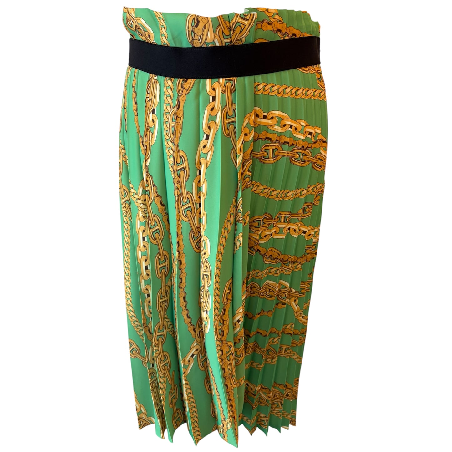 BALENCIAGA Asymmetric Pleated Printed Crepe Skirt Size IT 40