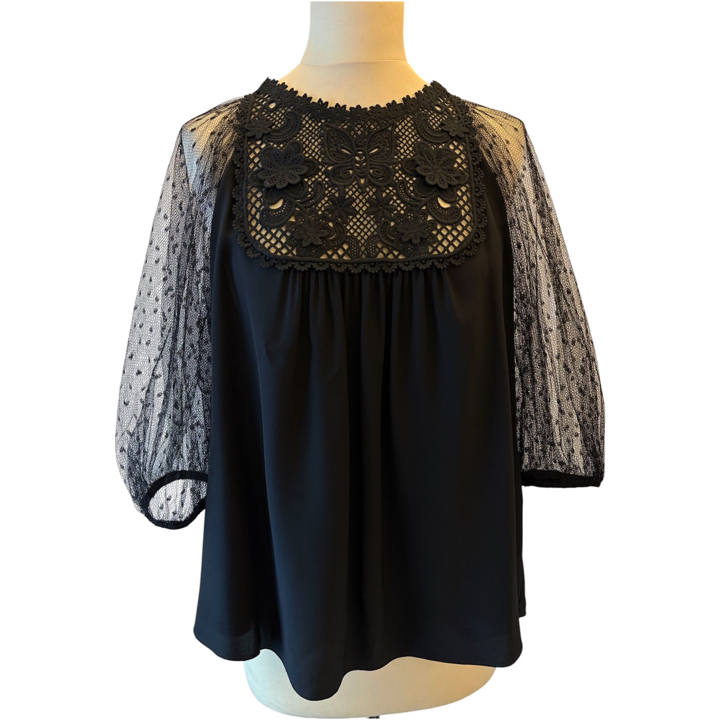 RED VALENTINO Silk Blouse Black Size IT 42