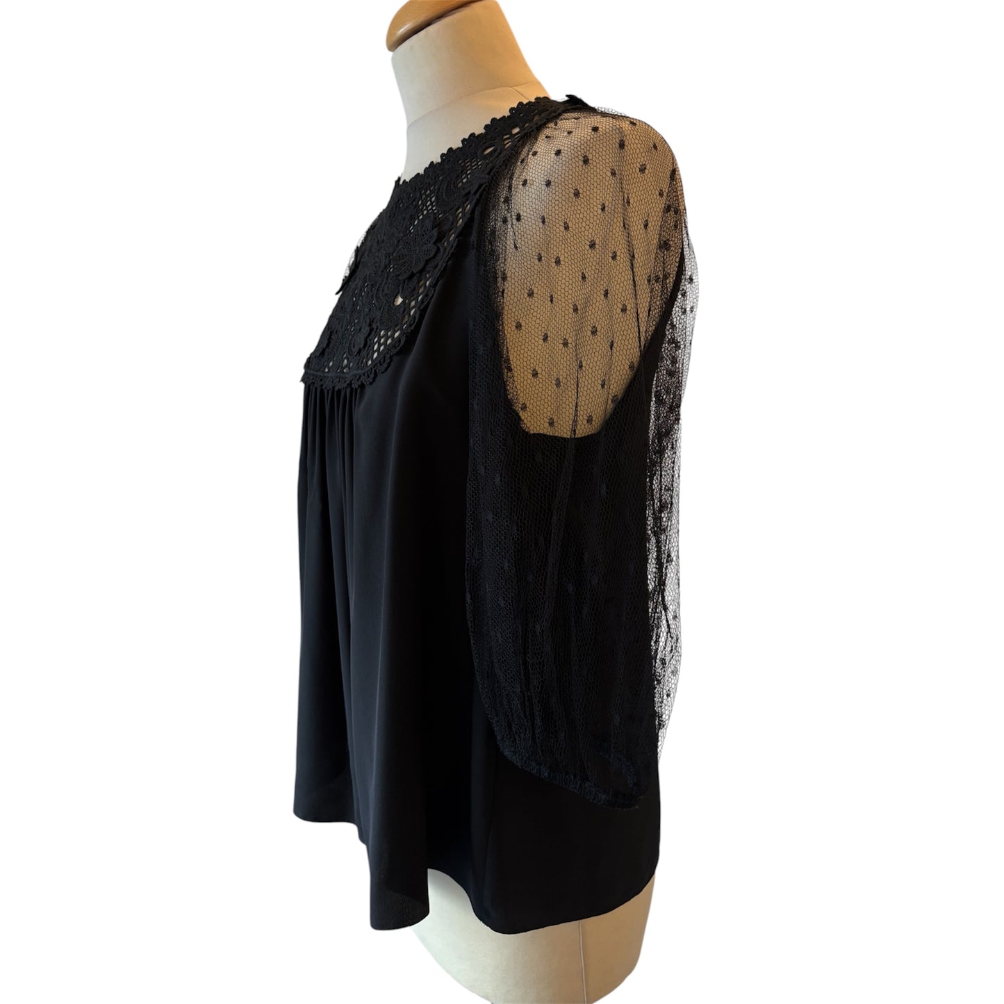 RED VALENTINO Silk Blouse Black Size IT 42