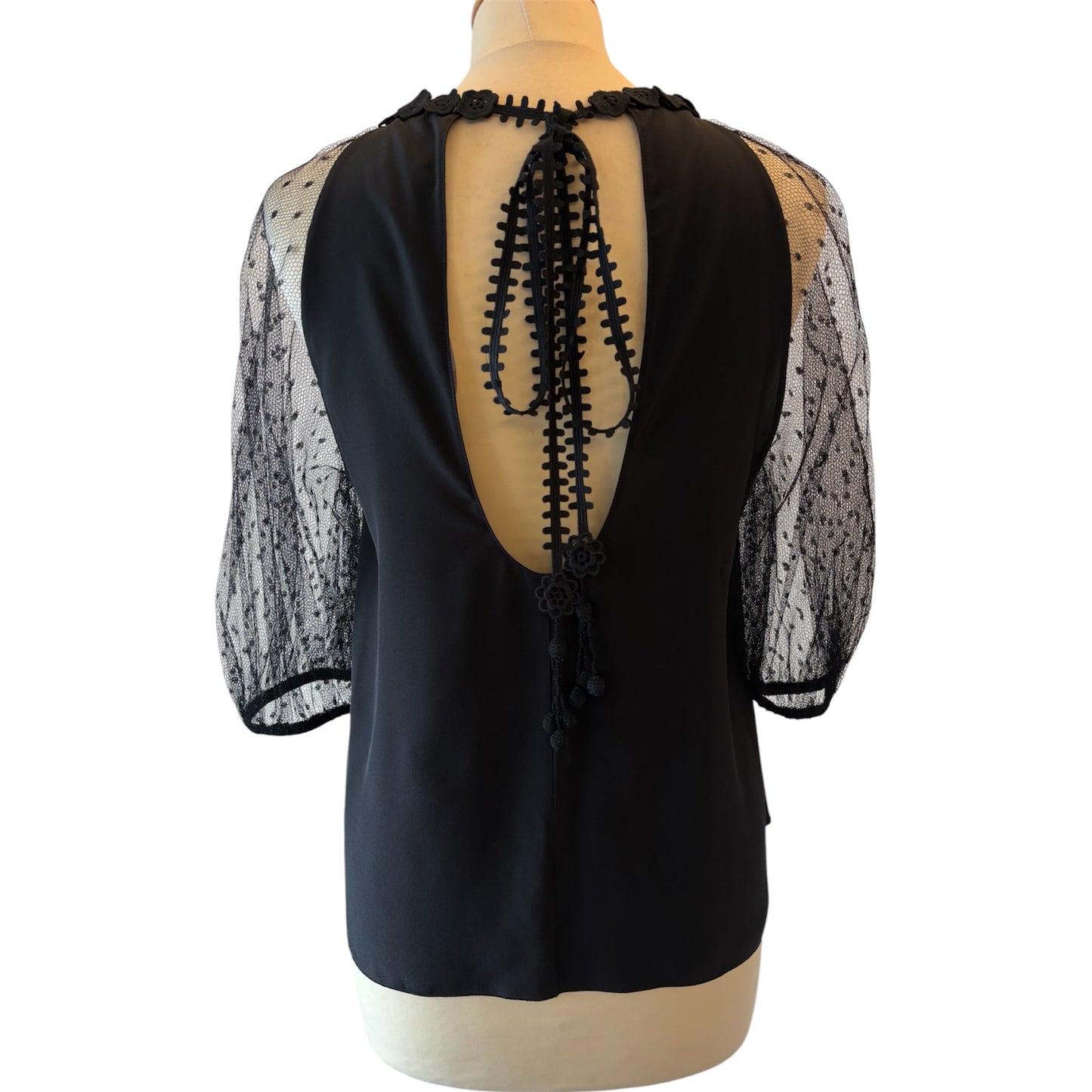RED VALENTINO Silk Blouse Black Size IT 42