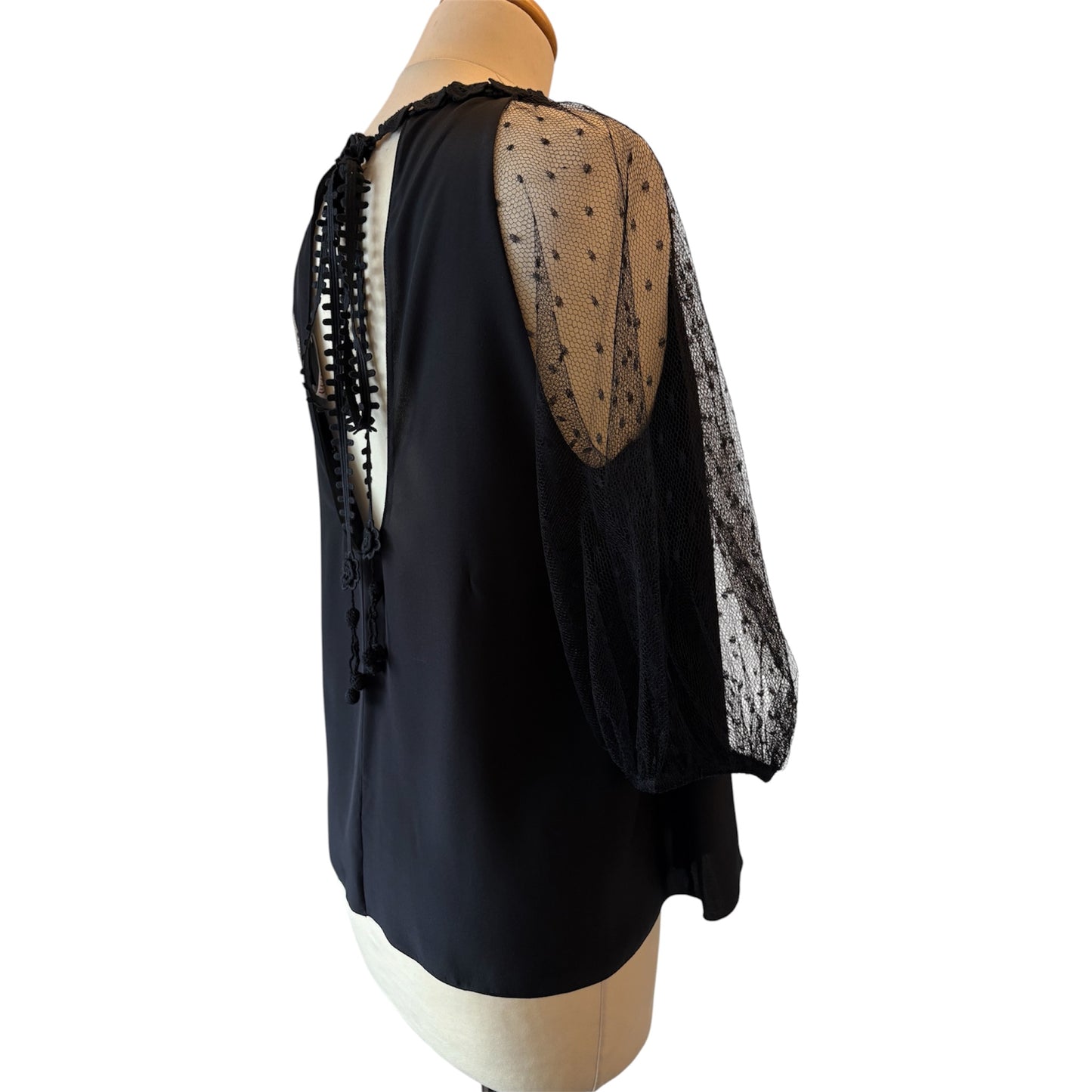 RED VALENTINO Silk Blouse Black Size IT 42