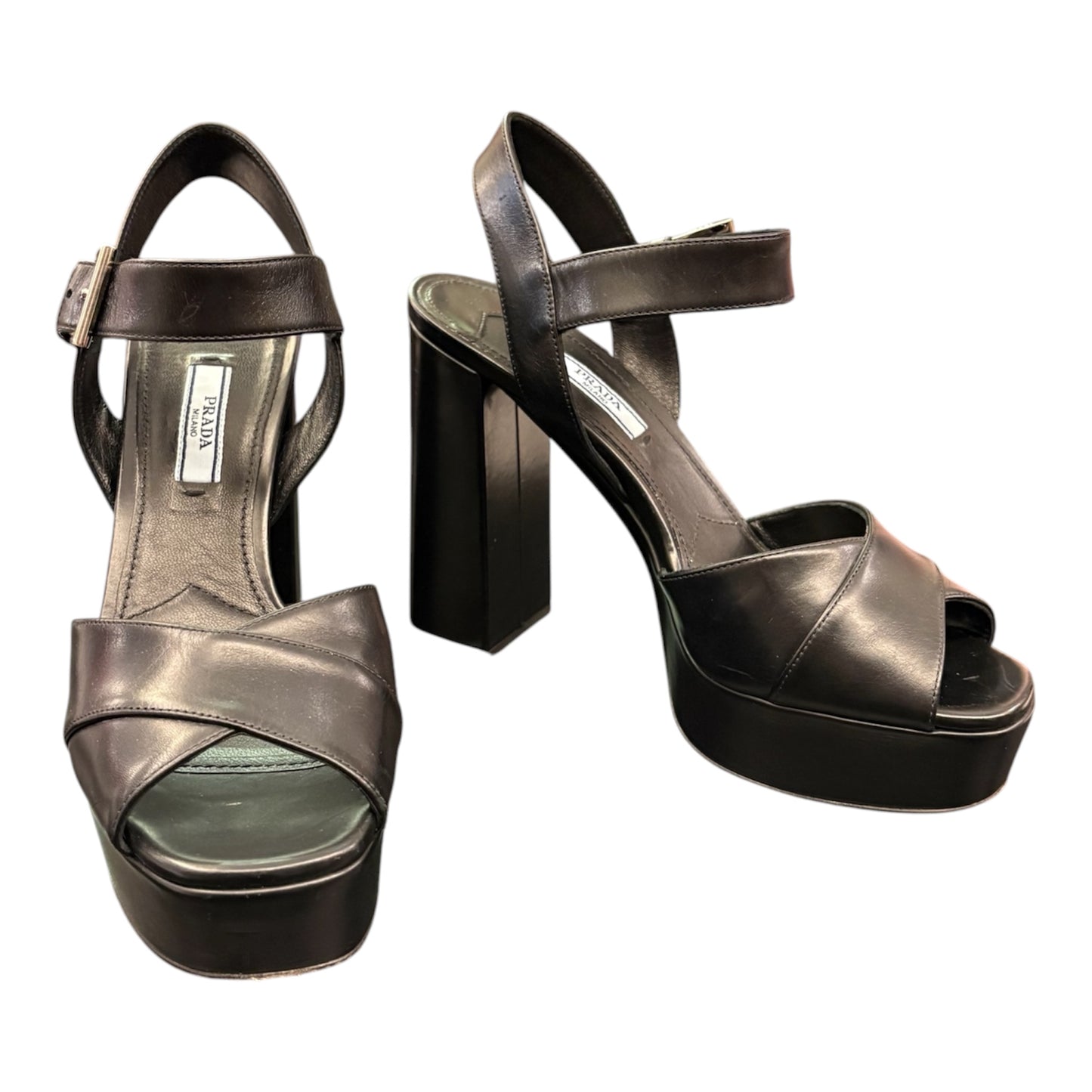 PRADA Platform Sandals Black Size 37.5
