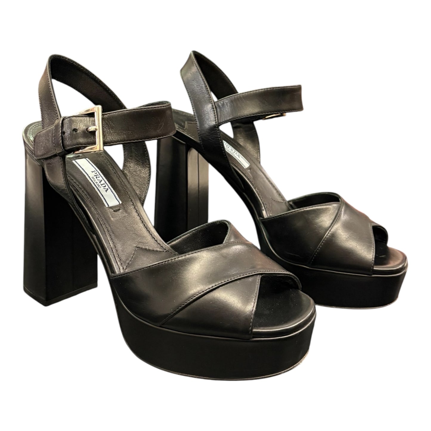 PRADA Platform Sandals Black Size 37.5