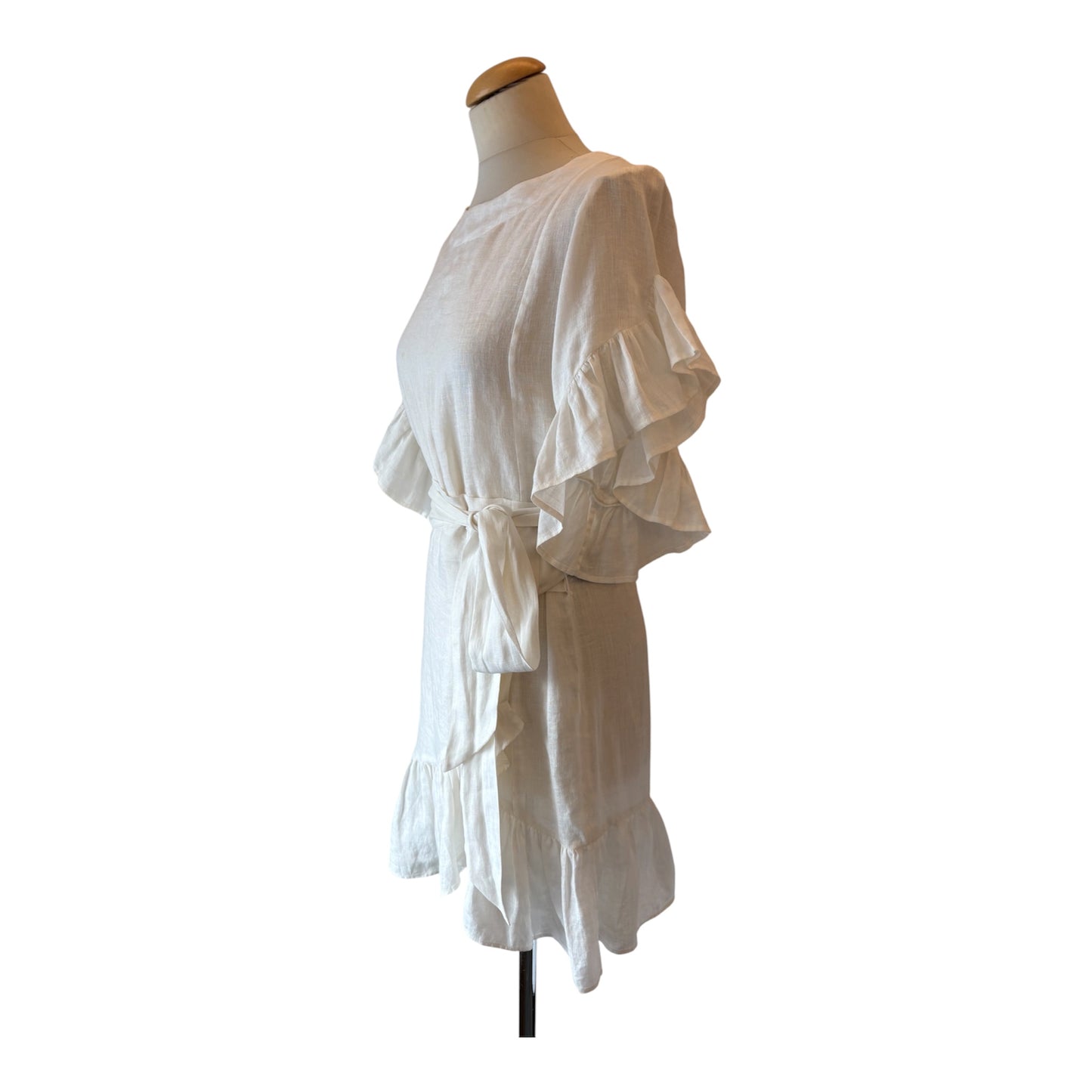 ISABEL MARANT ÉTOILE Linen White Belted Dress Size 38