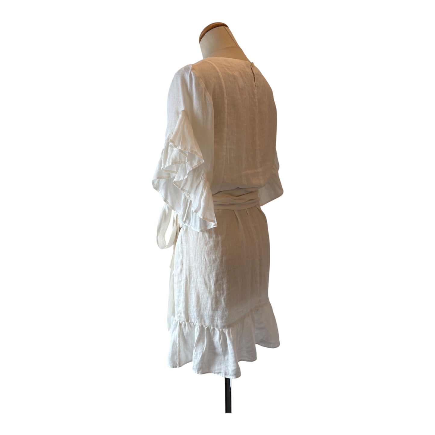 ISABEL MARANT ÉTOILE Linen White Belted Dress Size 38