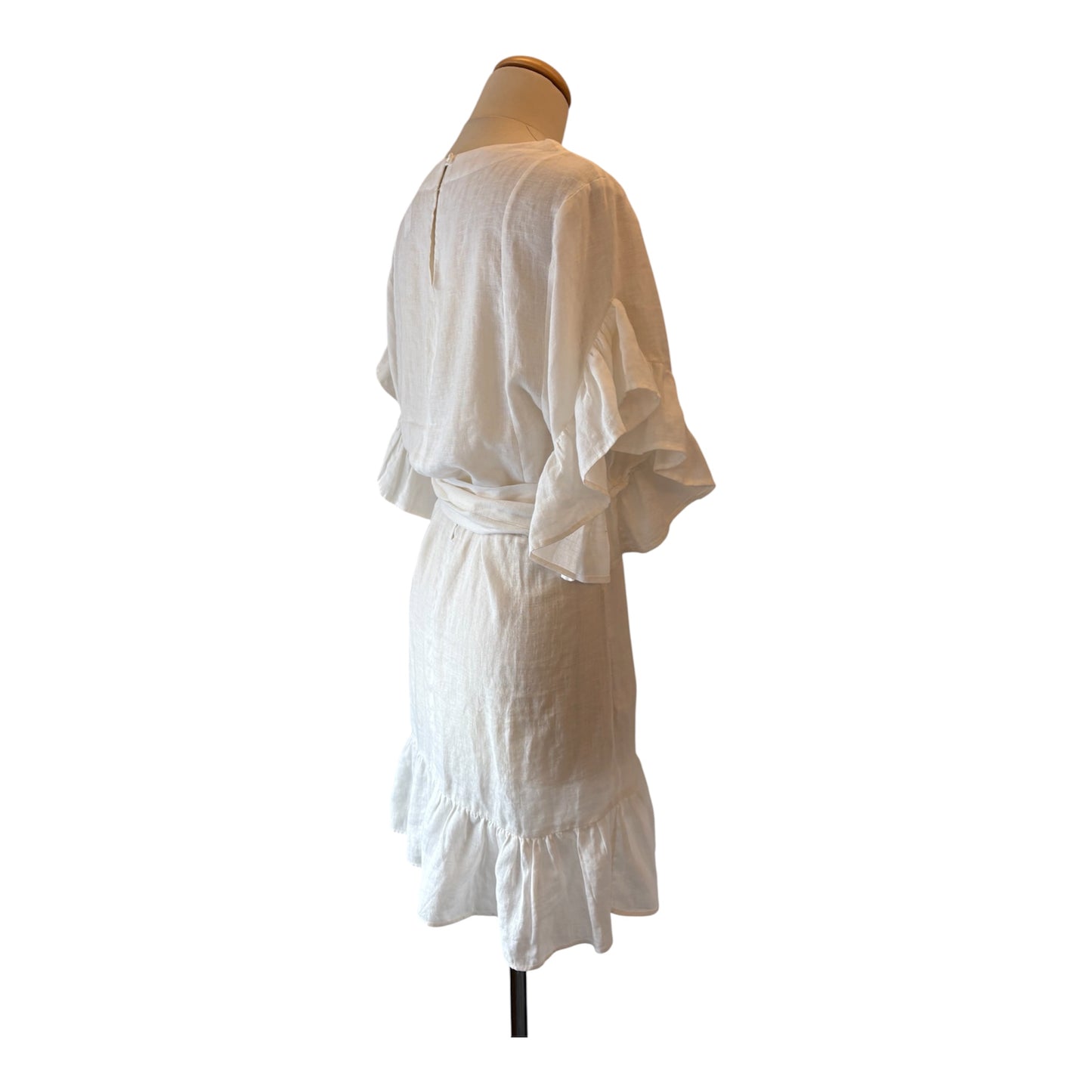 ISABEL MARANT ÉTOILE Linen White Belted Dress Size 38
